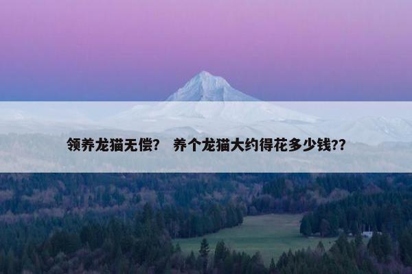 领养龙猫无偿？ 养个龙猫大约得花多少钱?？