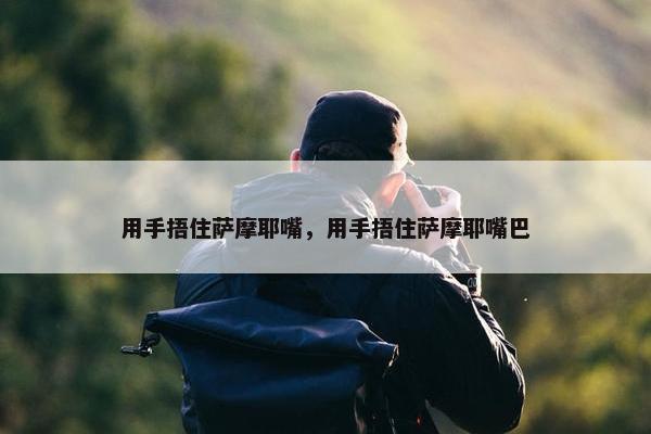用手捂住萨摩耶嘴，用手捂住萨摩耶嘴巴