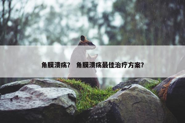角膜溃疡？ 角膜溃疡最佳治疗方案？