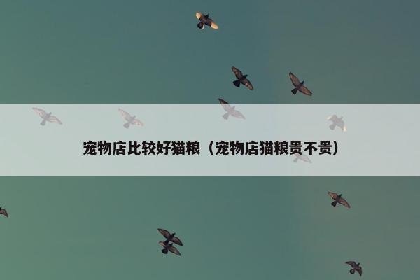 宠物店比较好猫粮（宠物店猫粮贵不贵）