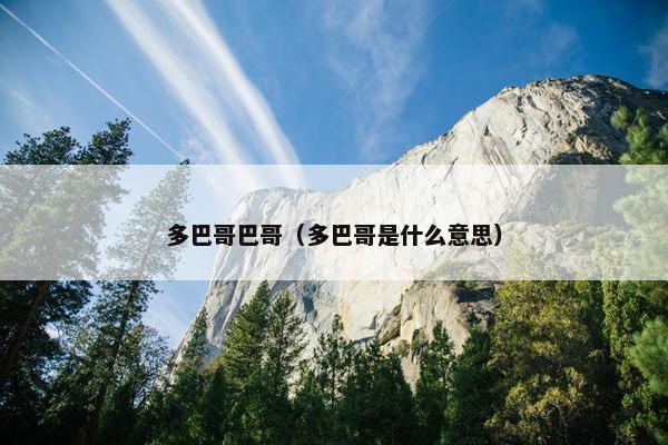 多巴哥巴哥（多巴哥是什么意思）
