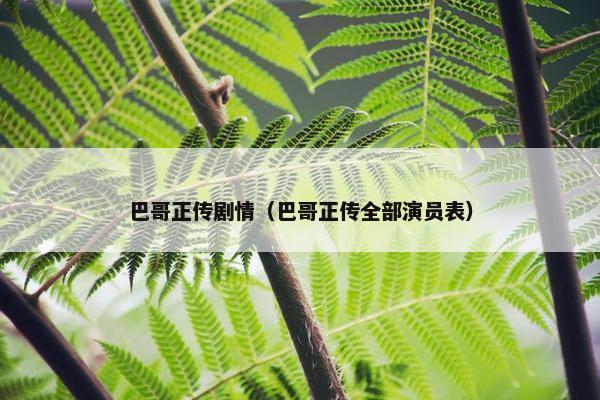 巴哥正传剧情（巴哥正传全部演员表）