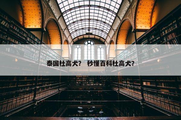 泰国杜高犬？ 秒懂百科杜高犬？
