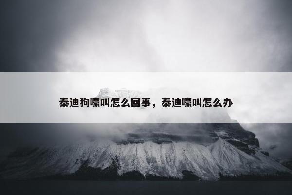 泰迪狗嚎叫怎么回事，泰迪嚎叫怎么办