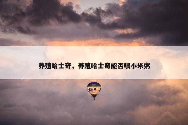 养殖哈士奇，养殖哈士奇能否喂小米粥