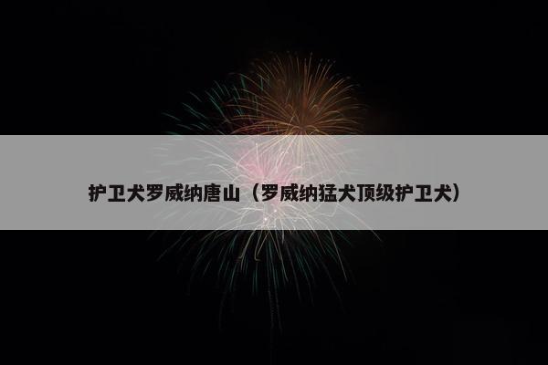 护卫犬罗威纳唐山（罗威纳猛犬顶级护卫犬）