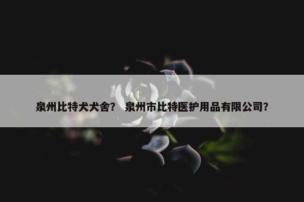 泉州比特犬犬舍？ 泉州市比特医护用品有限公司？