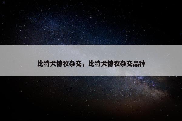 比特犬德牧杂交，比特犬德牧杂交品种