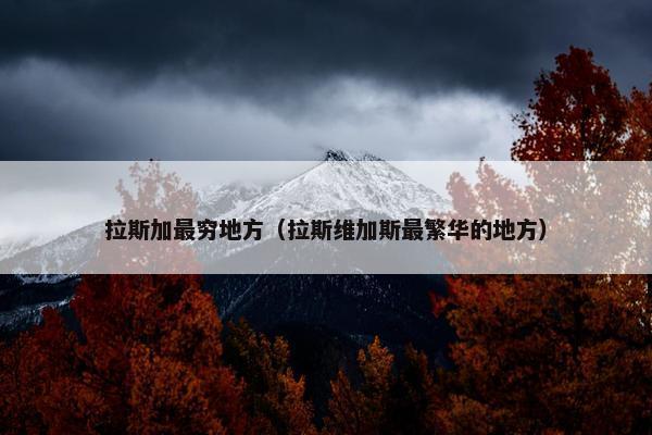 拉斯加最穷地方（拉斯维加斯最繁华的地方）