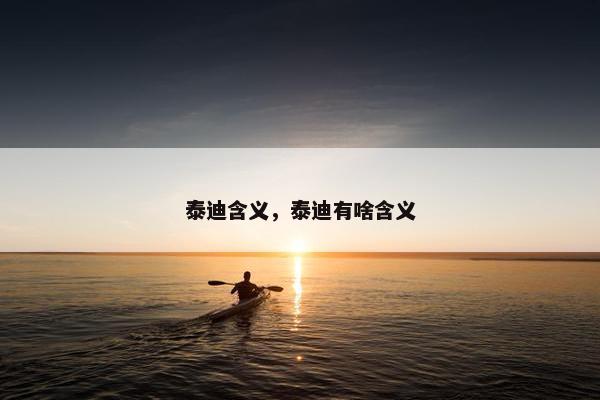 泰迪含义，泰迪有啥含义
