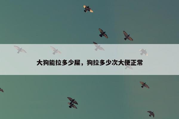 大狗能拉多少屎，狗拉多少次大便正常