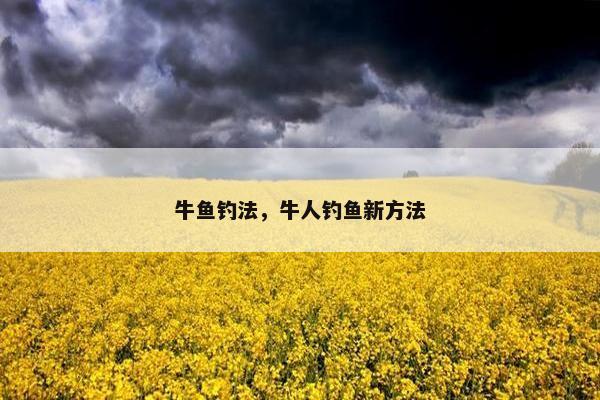 牛鱼钓法，牛人钓鱼新方法