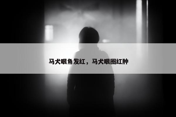 马犬眼角发红，马犬眼圈红肿
