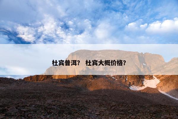 杜宾普洱？ 杜宾大概价格？