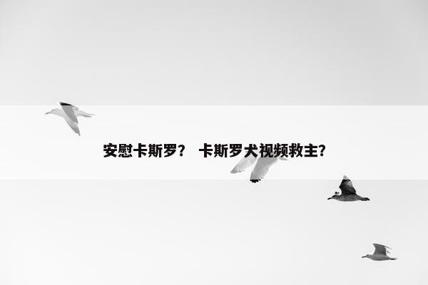 安慰卡斯罗？ 卡斯罗犬视频救主？