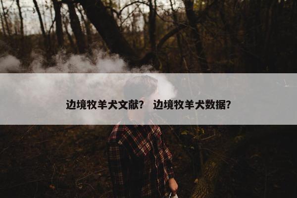 边境牧羊犬文献？ 边境牧羊犬数据？