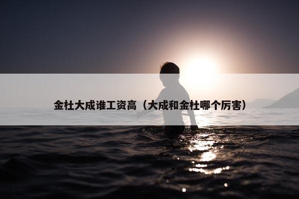 金杜大成谁工资高（大成和金杜哪个厉害）