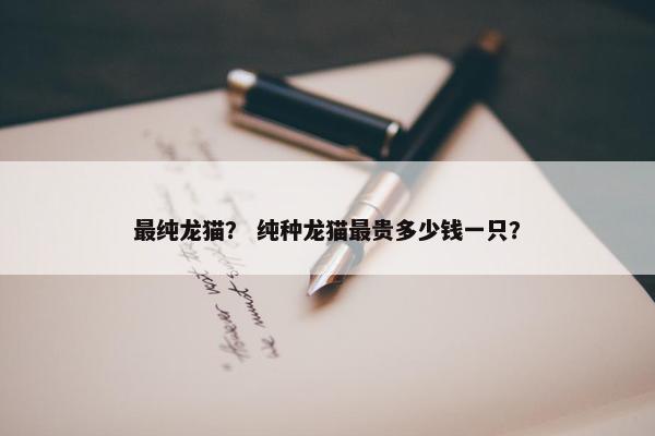 最纯龙猫？ 纯种龙猫最贵多少钱一只？