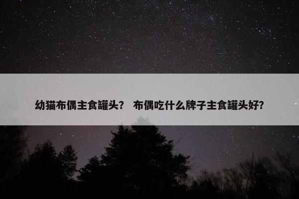 幼猫布偶主食罐头？ 布偶吃什么牌子主食罐头好？
