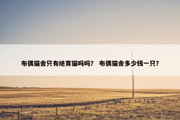 布偶猫舍只有绝育猫吗吗？ 布偶猫舍多少钱一只？