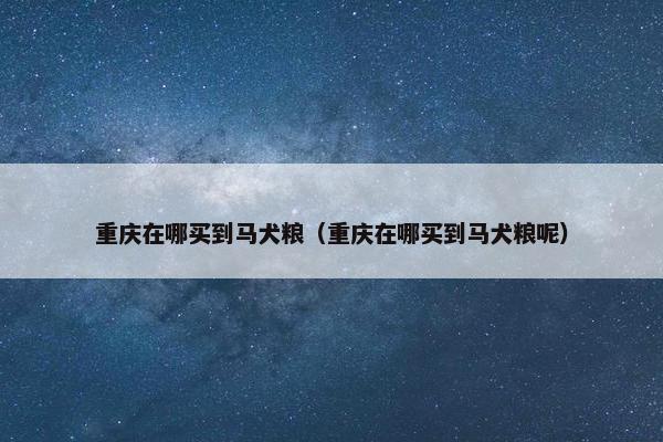 重庆在哪买到马犬粮（重庆在哪买到马犬粮呢）