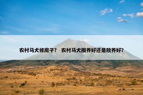 农村马犬修房子？ 农村马犬圈养好还是放养好？