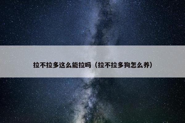 拉不拉多这么能拉吗（拉不拉多狗怎么养）