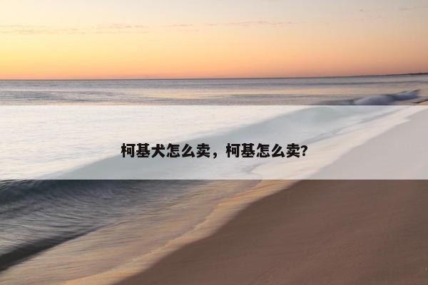 柯基犬怎么卖，柯基怎么卖?