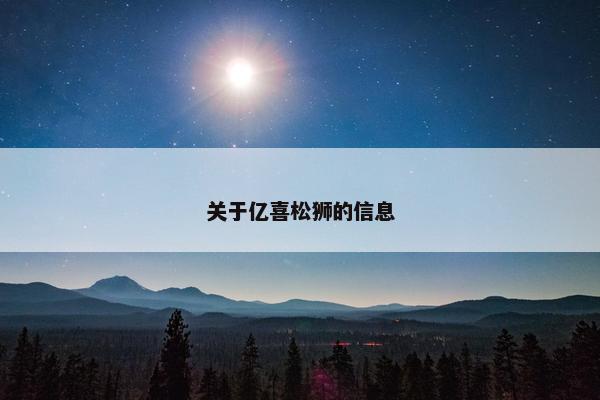 关于亿喜松狮的信息