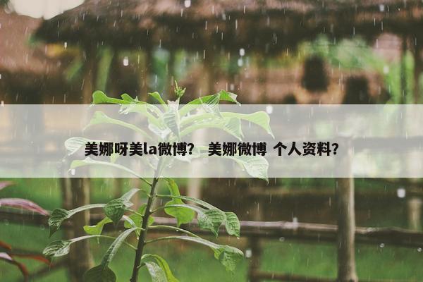 美娜呀美la微博？ 美娜微博 个人资料？