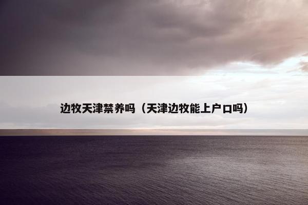 边牧天津禁养吗（天津边牧能上户口吗）