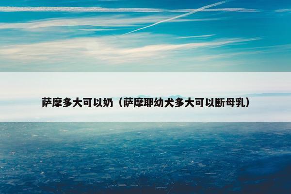 萨摩多大可以奶（萨摩耶幼犬多大可以断母乳）