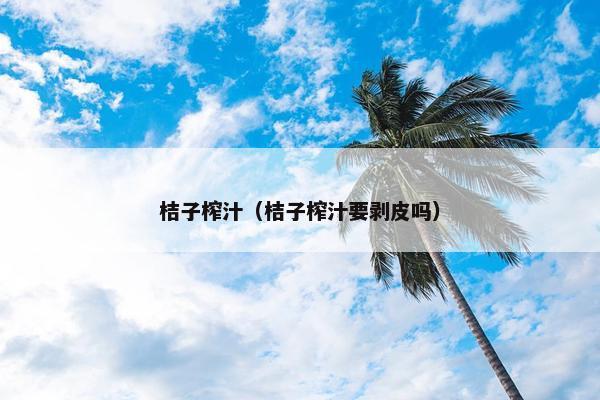 桔子榨汁（桔子榨汁要剥皮吗）